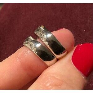 Silver Tone Hexagonal Earrings